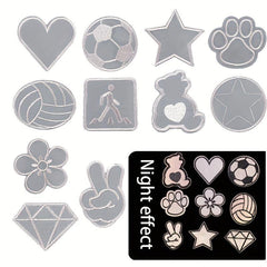 11pcs Night Effect Iron On Patches For Men Embroidered Applique Repair Patch