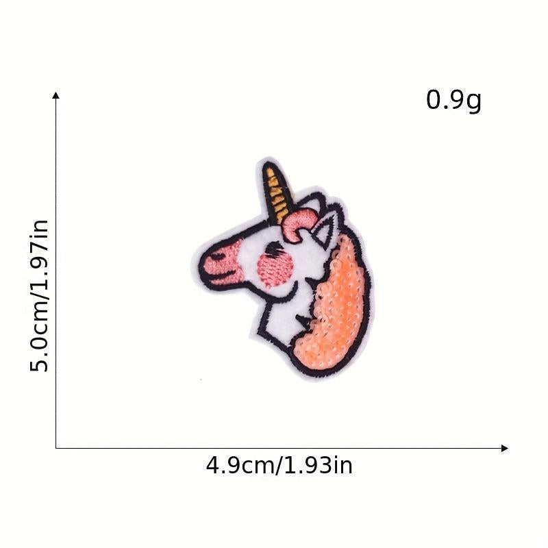 13pcs Rainbow Horse Iron On Patches Embroidered Applique Repair Patch