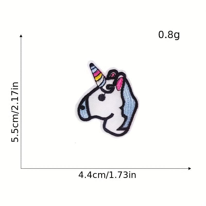 13pcs Rainbow Horse Iron On Patches Embroidered Applique Repair Patch