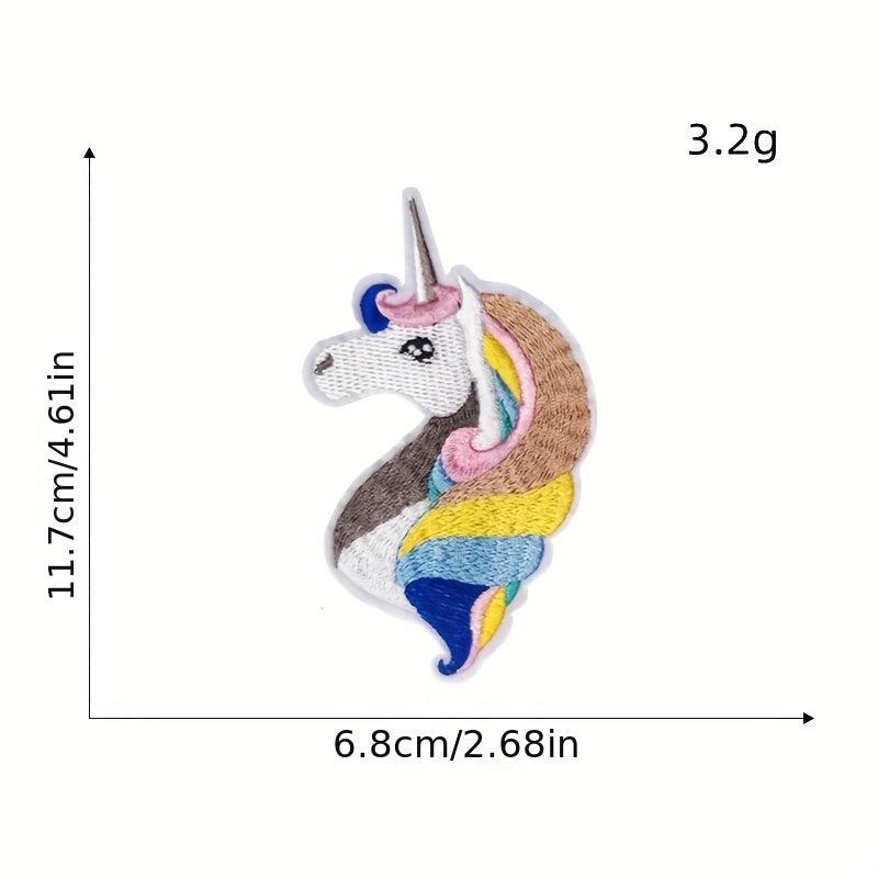 13pcs Rainbow Horse Iron On Patches Embroidered Applique Repair Patch