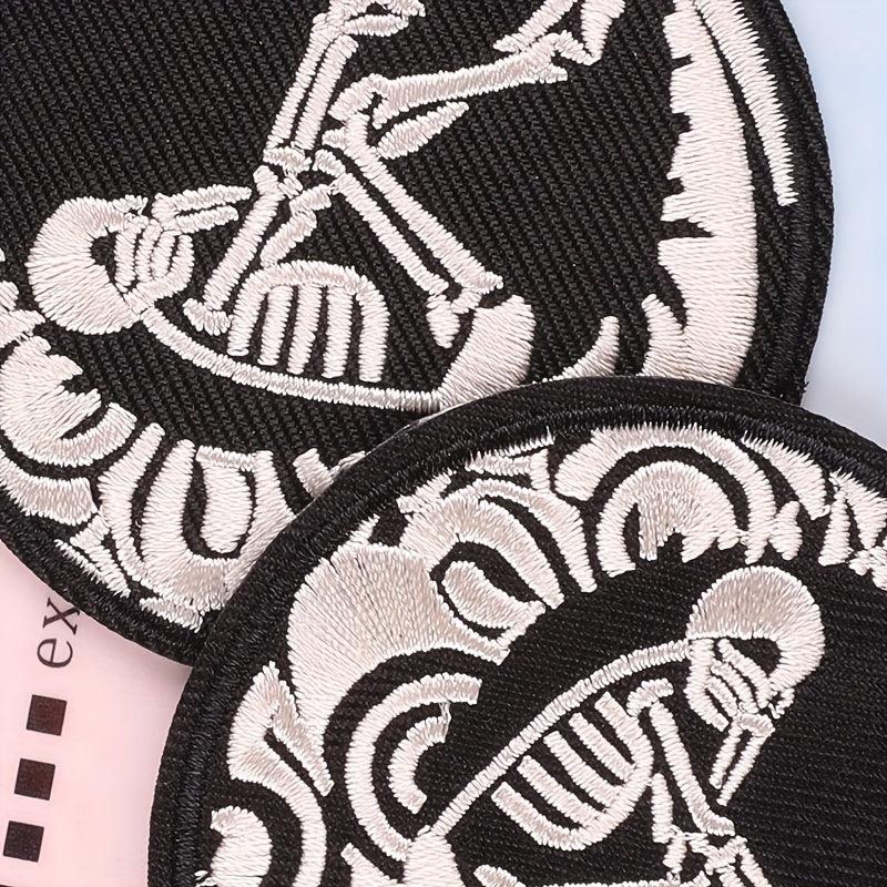 2pcs Skull Embroidery DIY Patch for Clothes Backpack Hat