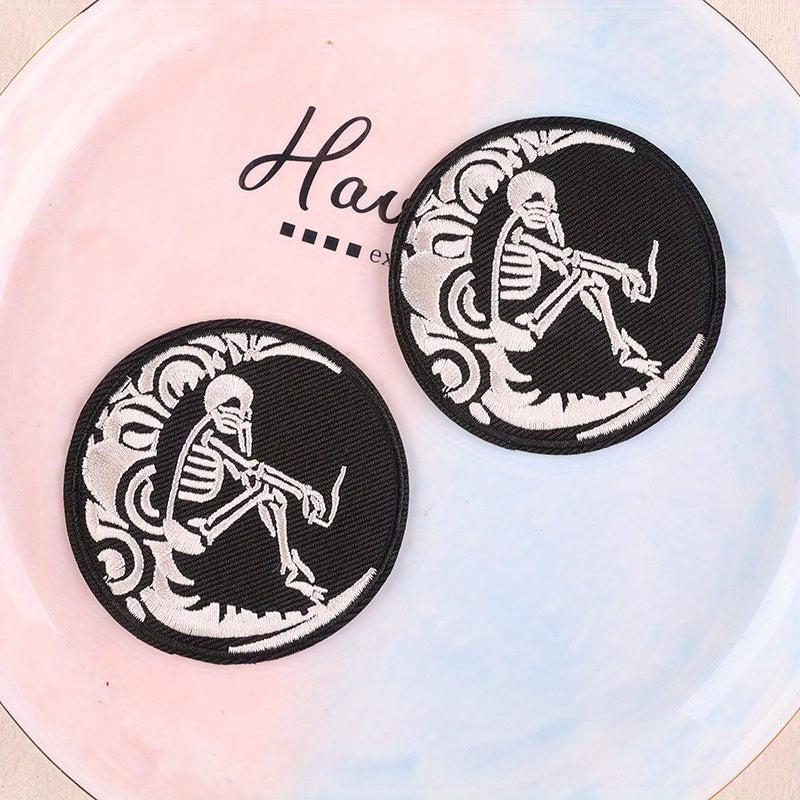 2pcs Skull Embroidery DIY Patch for Clothes Backpack Hat