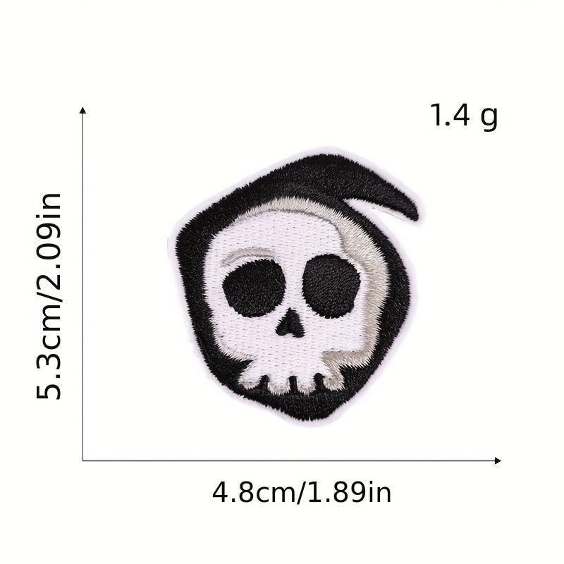 12pcs Halloween Iron On Patches for Men Sew On Embroidered Applique