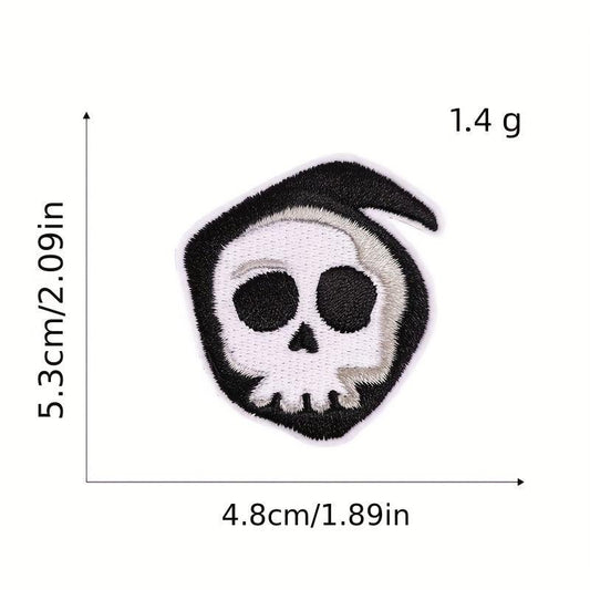 12pcs Halloween Iron On Patches for Men Sew On Embroidered Applique