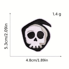 12pcs Halloween Iron On Patches for Men Sew On Embroidered Applique