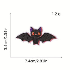 12pcs Halloween Iron On Patches for Men Sew On Embroidered Applique
