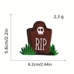 12pcs Halloween Iron On Patches for Men Sew On Embroidered Applique