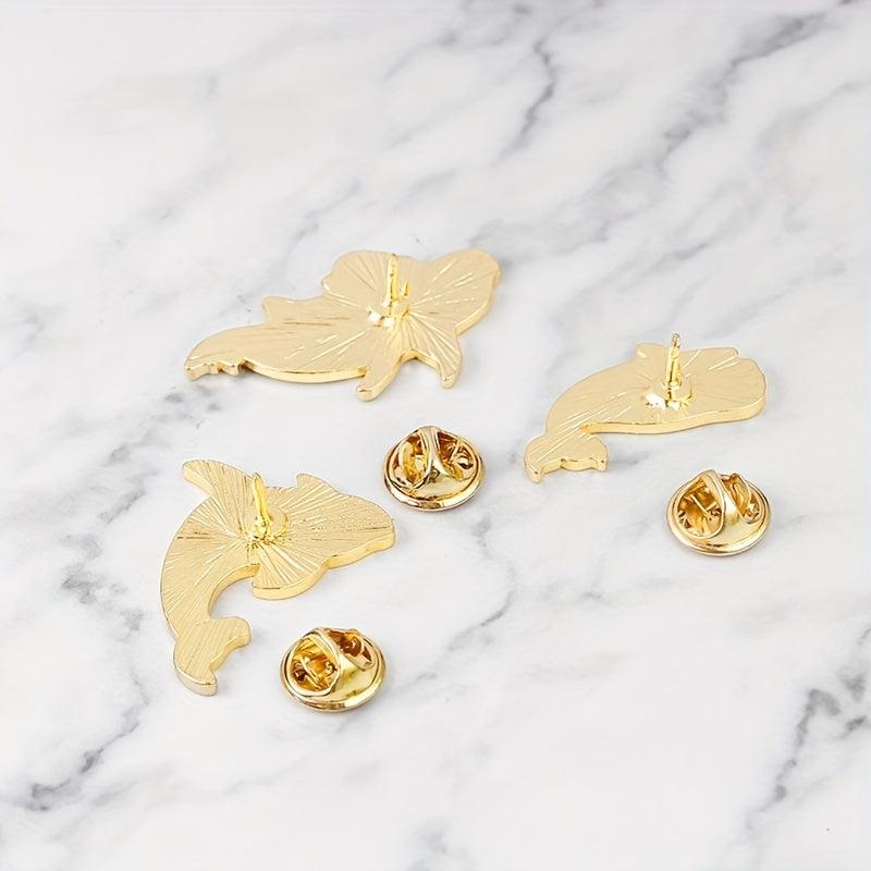 3pcs Whale Cowboy Badge Collar Brooch For Men