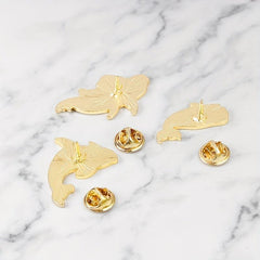 3pcs Whale Cowboy Badge Collar Brooch For Men