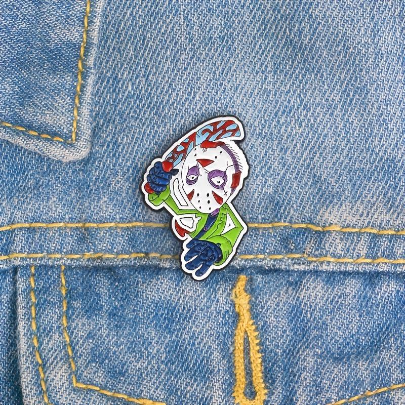 Halloween Alloy Masked Men With Chopper Pin