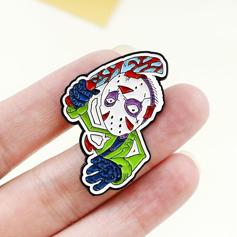 Halloween Alloy Masked Men With Chopper Pin