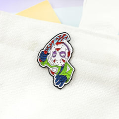 Halloween Alloy Masked Men With Chopper Pin
