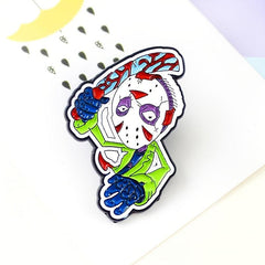 Halloween Alloy Masked Men With Chopper Pin