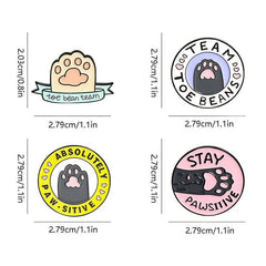Cat Paw Enamel Pins STAY PAWSITIVE TOE BEANS TEAM
