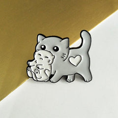 Cat Enamel Pins Cartoon Cat Baby Brooch Cat Enamel Backpack