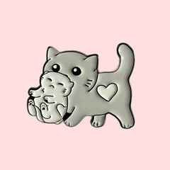 Cat Enamel Pins Cartoon Cat Baby Brooch Cat Enamel Backpack