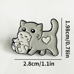 Cat Enamel Pins Cartoon Cat Baby Brooch Cat Enamel Backpack