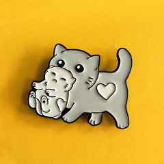 Cat Enamel Pins Cartoon Cat Baby Brooch Cat Enamel Backpack