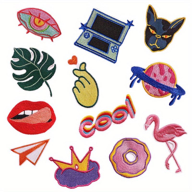 12pcs Iron On Patches Embroidered Applique Repair Patch DIY Clothing