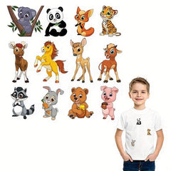 Cartoon Animals Ironing Stickers For Kids, Heat Transfer Patch