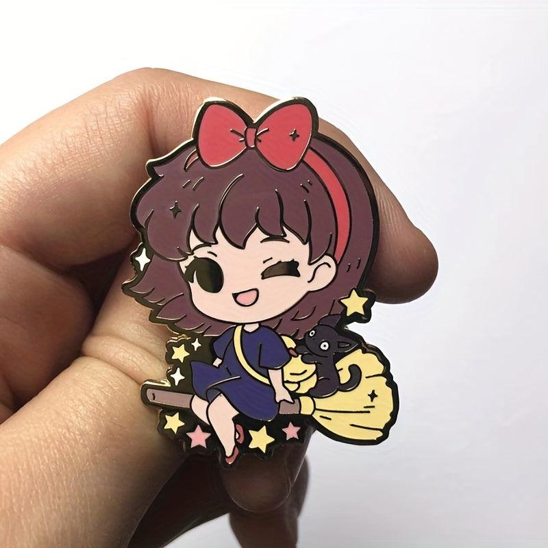 Anime Cat Elf Girl Alloy Enamel Brooch For Backpack