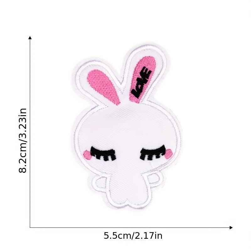 10pcs Cartoon Rabbit Iron On Patches For Girls