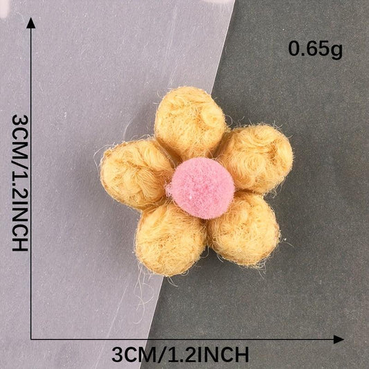 5pcs Plush Flower Hair Accessories for Girls Hat DIY