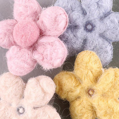 5pcs Plush Flower Hair Accessories for Girls Hat DIY