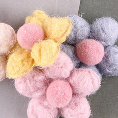 5pcs Plush Flower Hair Accessories for Girls Hat DIY