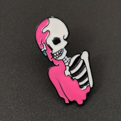 Creative Skull Oil Brooch Halloween Denim Jacket Accessory