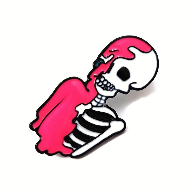 Creative Skull Oil Brooch Halloween Denim Jacket Accessory