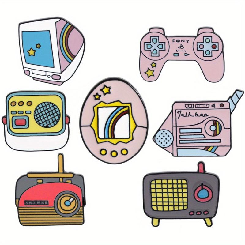 Retro Game Brooch School Bag Decor Clothes Accessory