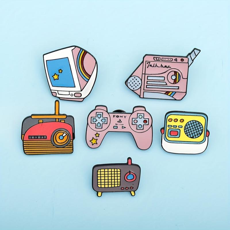 Retro Game Brooch School Bag Decor Clothes Accessory