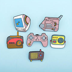 Retro Game Brooch School Bag Decor Clothes Accessory