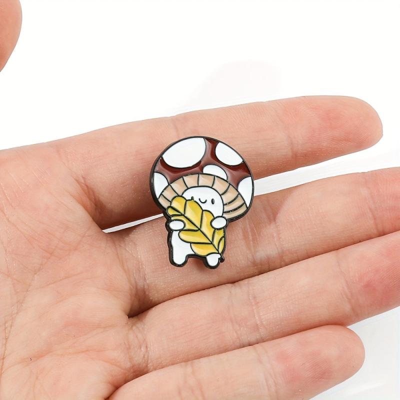 Mushroom Frog Ejection Guitar Brooch Forest Elf Bag Accessory