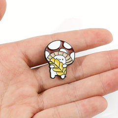 Mushroom Frog Ejection Guitar Brooch Forest Elf Bag Accessory