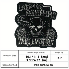Punk Skull Embroidery Patch For Men - Clothing Decoration