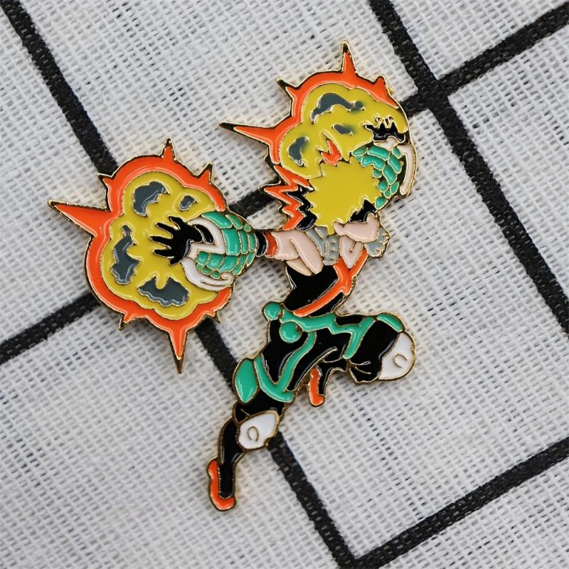 Anime Fire Brooch for Men
