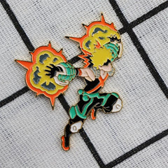 Anime Fire Brooch for Men