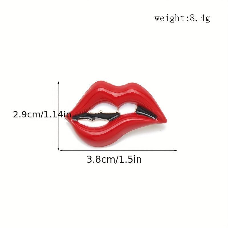 Red Lips Brooch Cartoon Enamel Pin Scarf Buckle Decorations