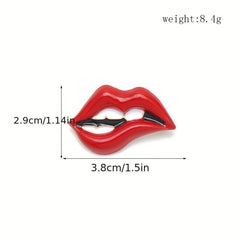 Red Lips Brooch Cartoon Enamel Pin Scarf Buckle Decorations