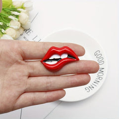 Red Lips Brooch Cartoon Enamel Pin Scarf Buckle Decorations