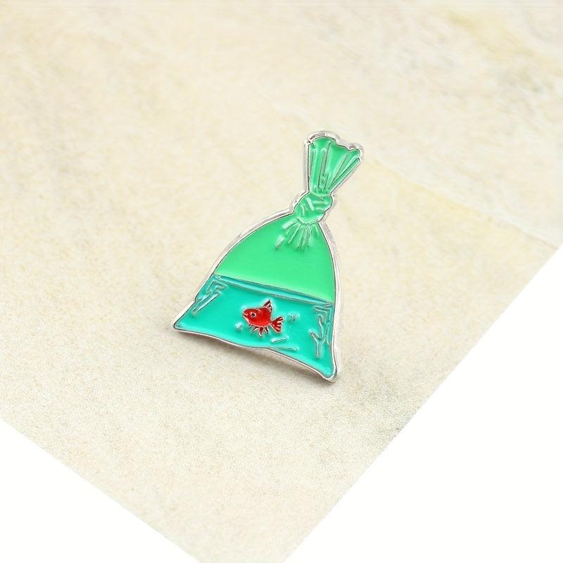 Koi In Bag Enamel Pin With Safety Backing