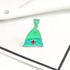 Koi In Bag Enamel Pin With Safety Backing