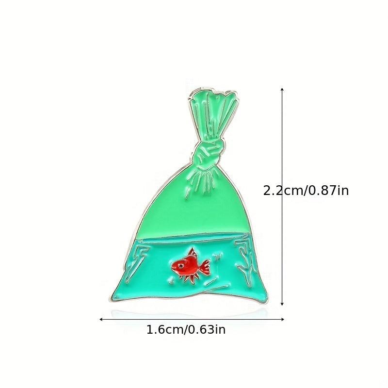 Koi In Bag Enamel Pin With Safety Backing