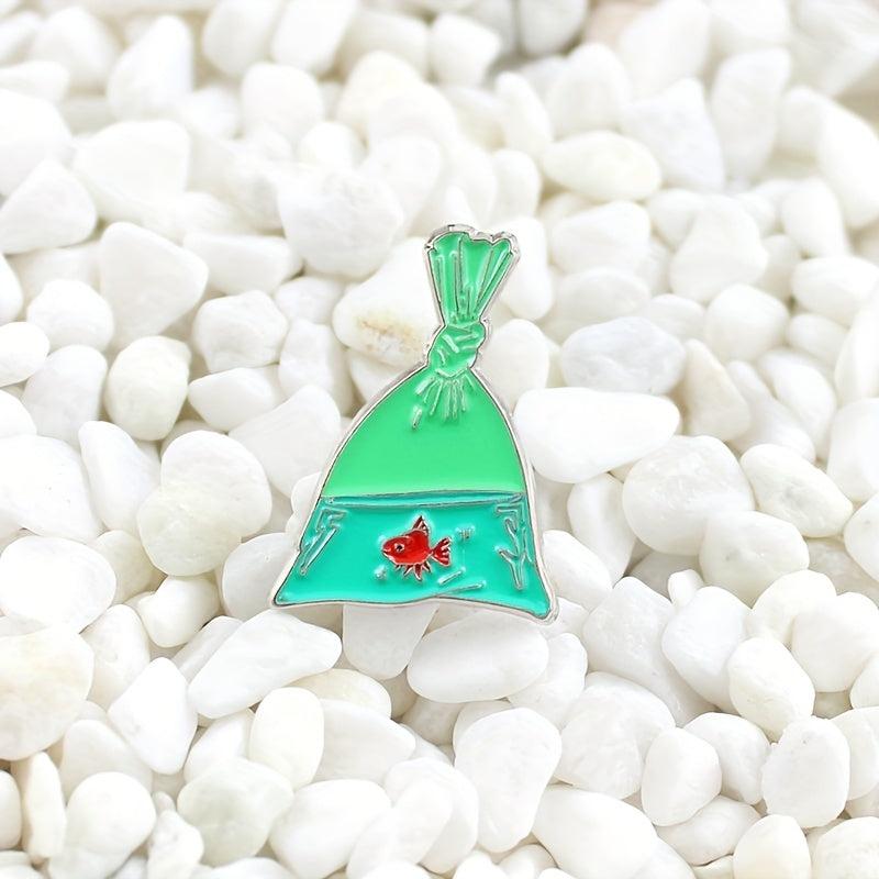Koi In Bag Enamel Pin With Safety Backing