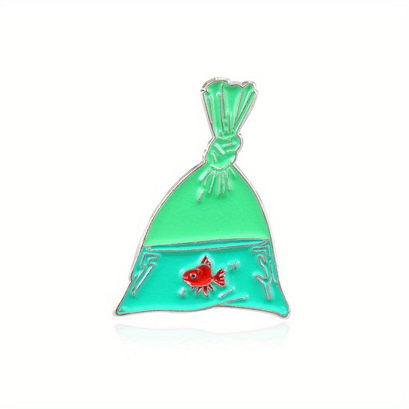 Koi In Bag Enamel Pin With Safety Backing