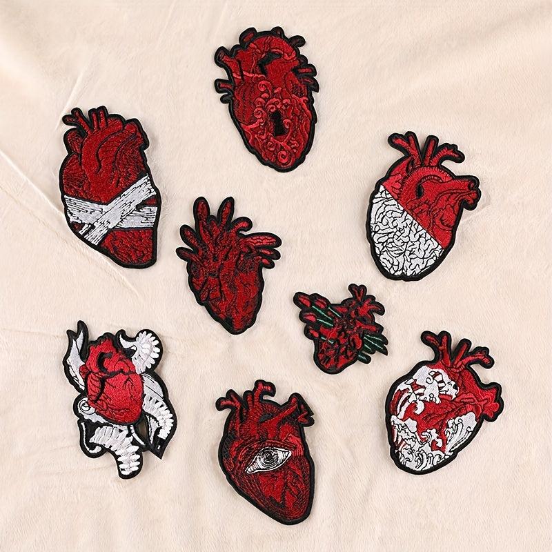 8pcs Heart DIY Patch for Clothes Backpack Hat Boys Accessorie