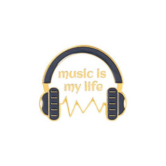Alloy Letter Brooch Creative Earphones Tape Badges For Men