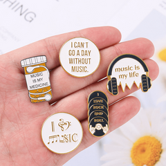Alloy Letter Brooch Creative Earphones Tape Badges For Men